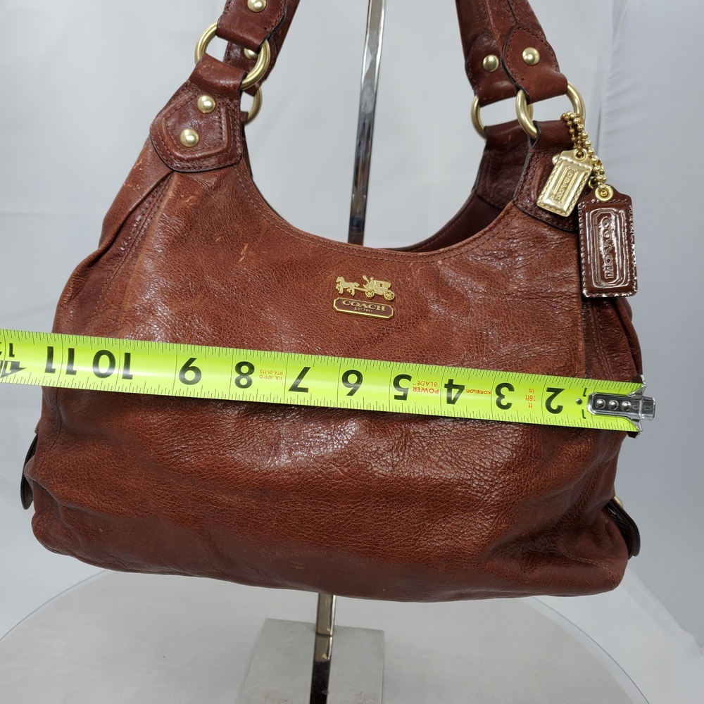 Vintage Y2K Coach 14336 Maddison Maggie Brown Glazed Leather Slouchy Hobo Bag - Picture 5 of 16